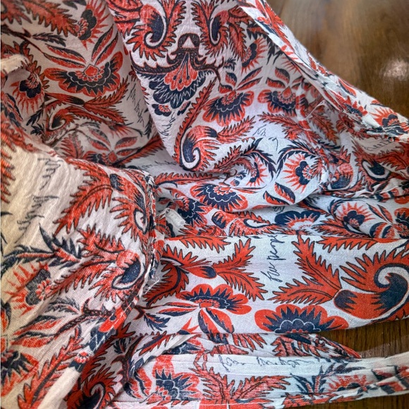 Free People Oversized Orange Floral Shopper Tote Bag - Picture 6 of 9